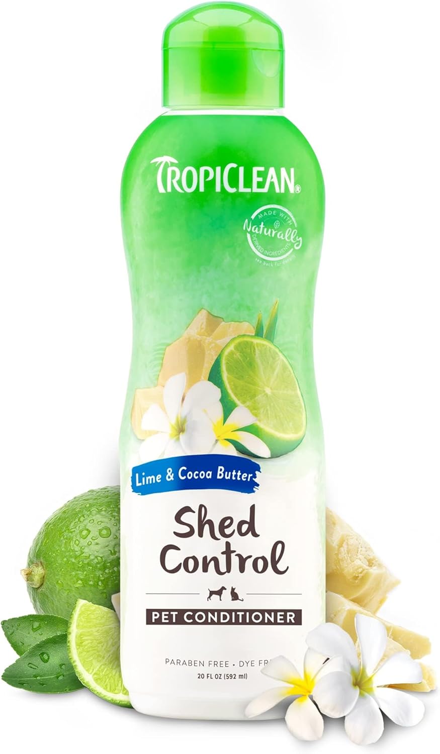 TropiClean Lime and Cocoa Butter Shed Control Conditioner - 20 oz