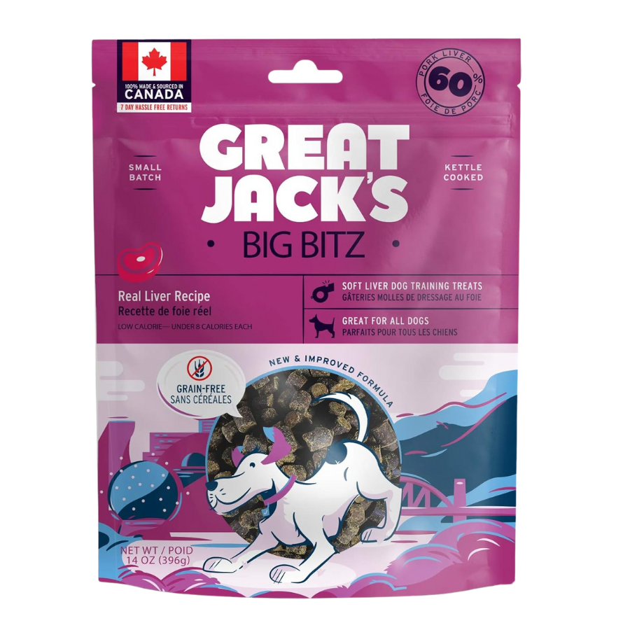 Great Jacks Grain Free Liver Big Bitz - 14 oz