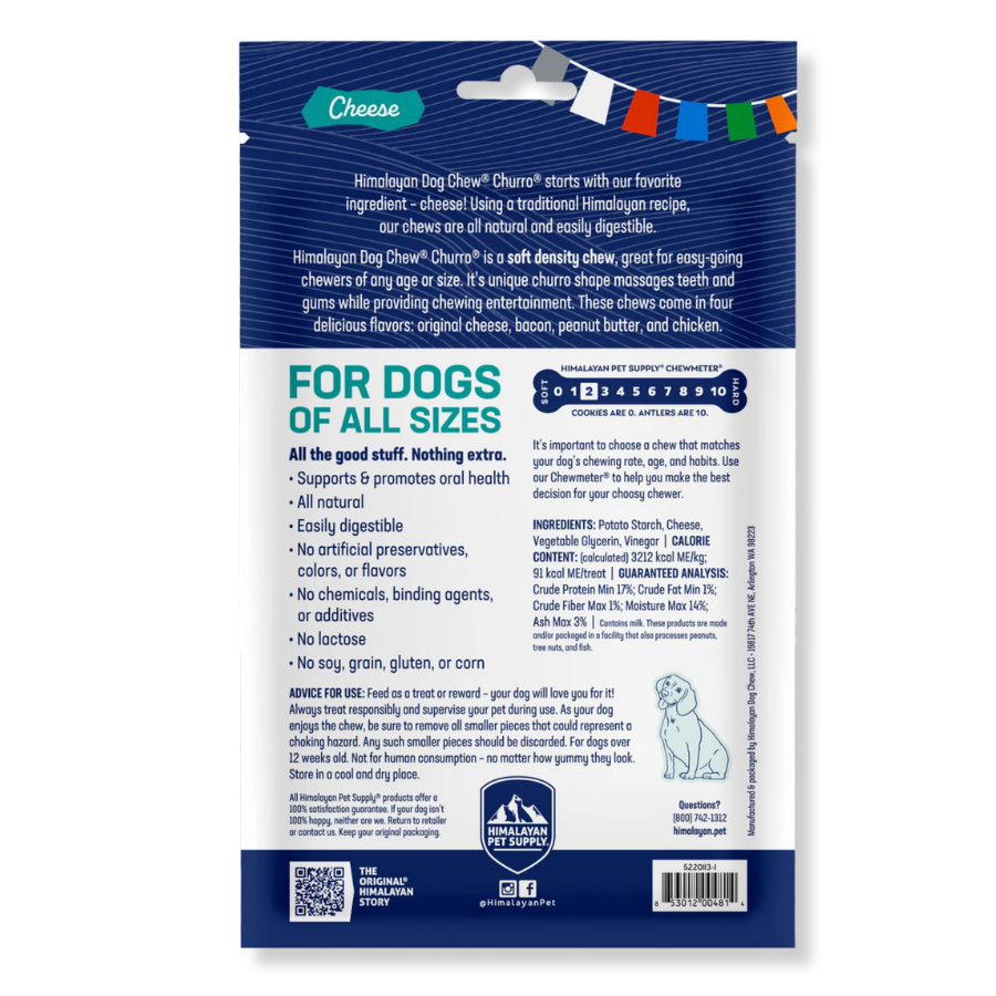 Himalayan Pet Supply Churro Cheese Yak Dog Chew - 4 Pack
