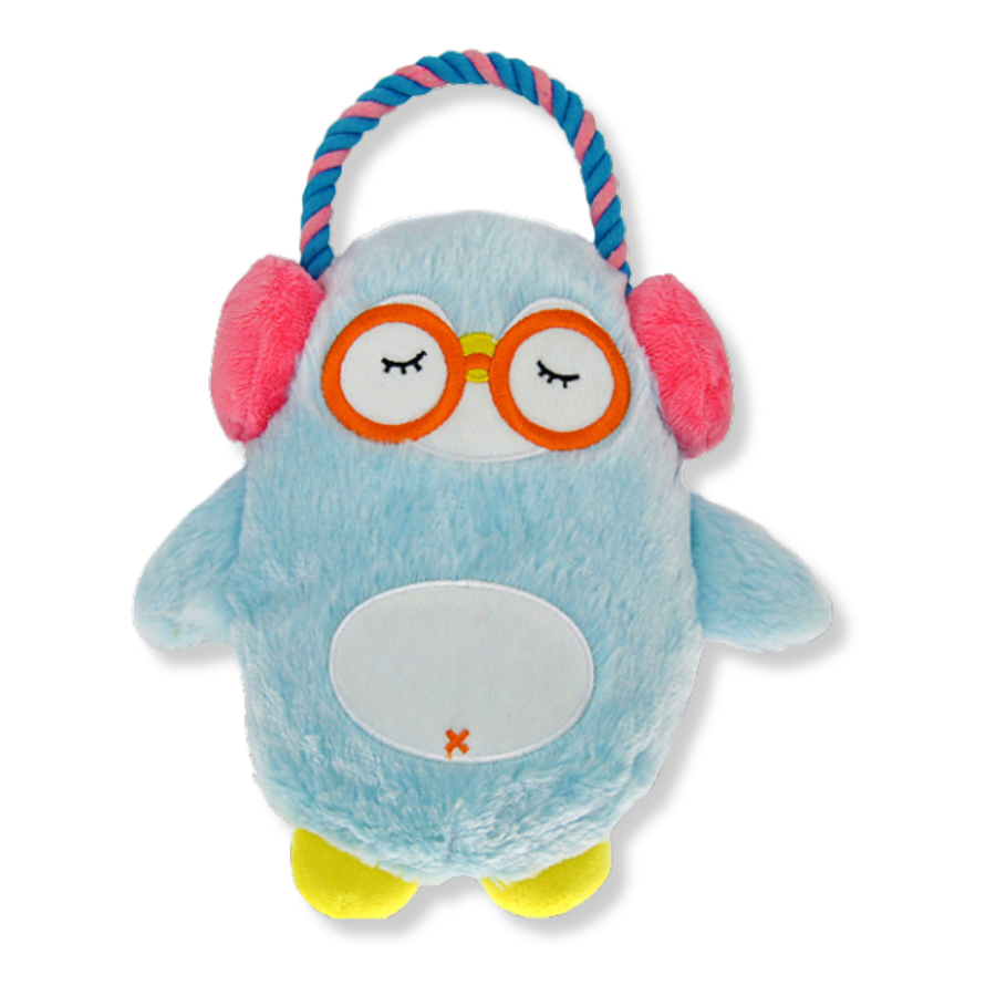 Hugsmart Sleepy Owl Toy with Rope