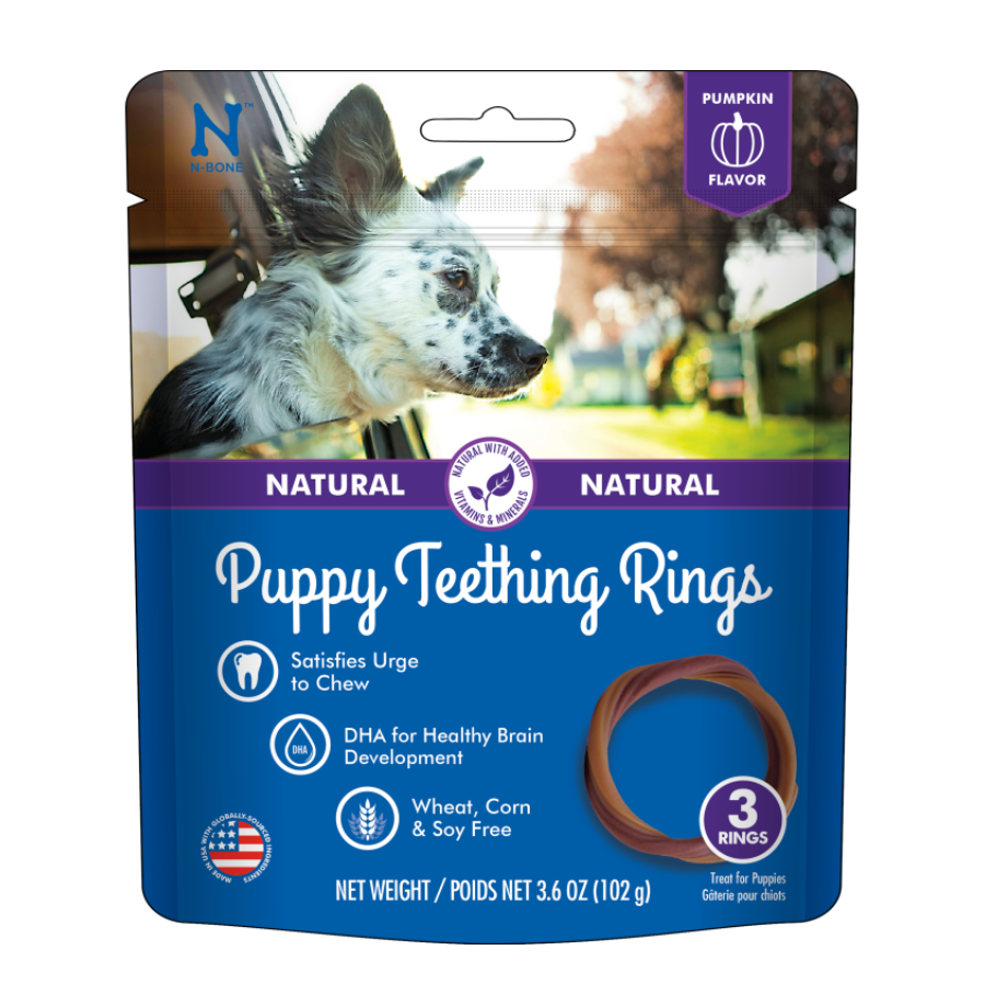N-Bone Puppy Teething Ring Pumpkin Flavour - 3pk