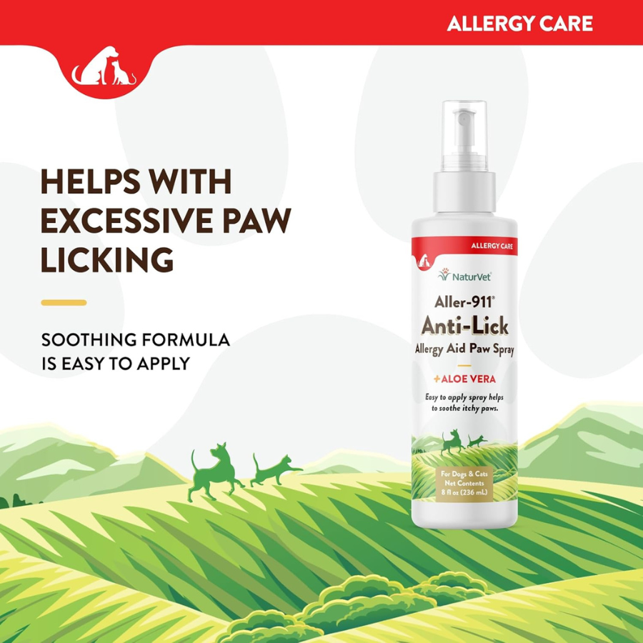 NaturVet Aller-911 Anti-Lick Paw Spray - 8 oz