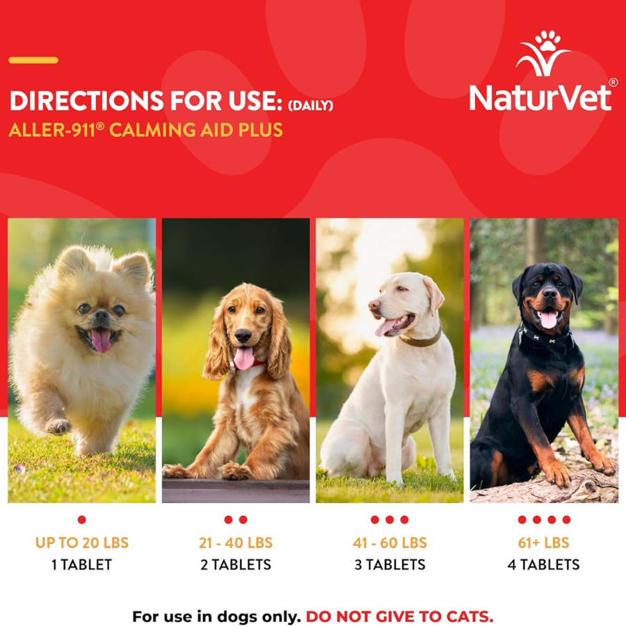 NaturVet Aller-911 Plus Calming Aid - 30 Tablets