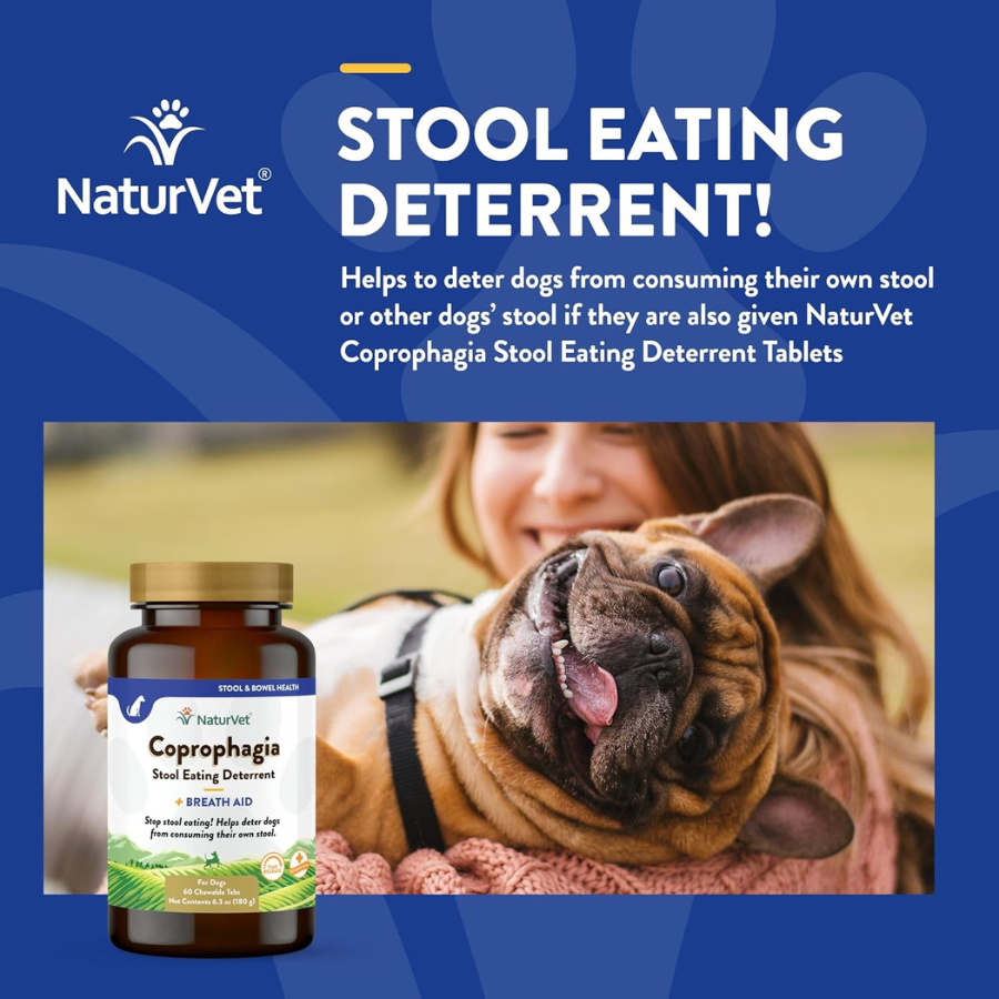 NaturVet Coprophagia Stool Eating Deterrent Tabs - 60 Pack