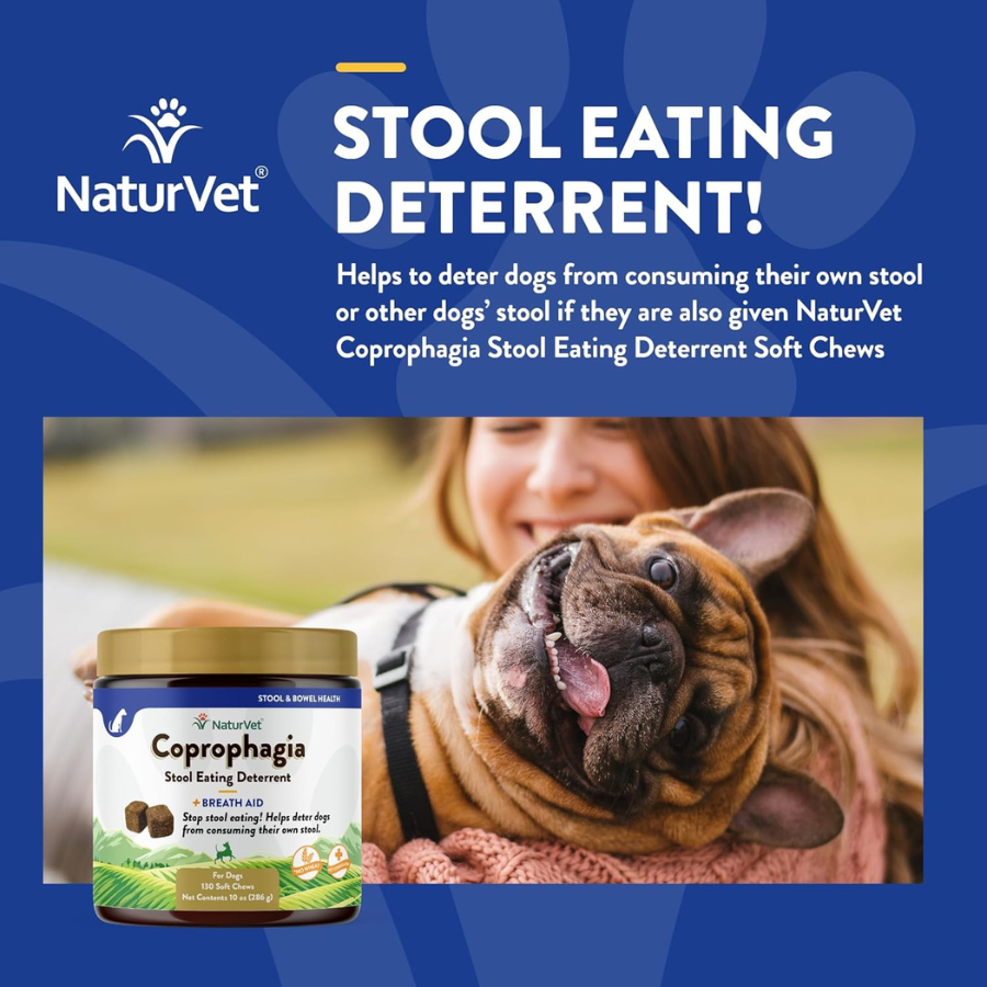 NaturVet Coprophagia Stool Eating Deterrent and Breath Aid Soft Chews - 130 Chews