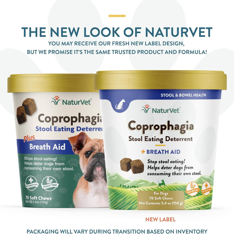 NaturVet Coprophagia Stool Eating Deterrent and Breath Aid Soft Chews – 70 Chews