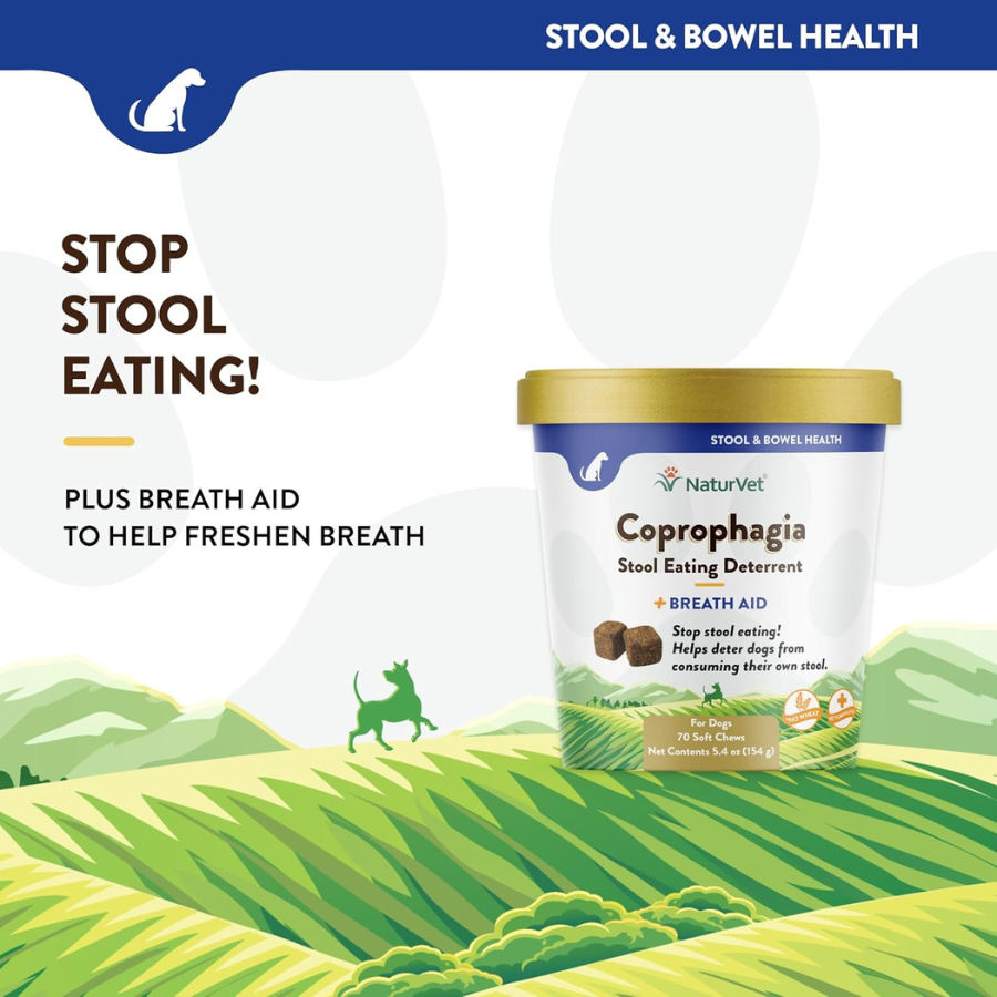 NaturVet Coprophagia Stool Eating Deterrent and Breath Aid Soft Chews – 70 Chews