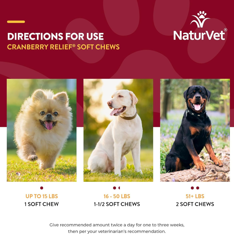 NaturVet Cranberry Relief Soft Chews - 60 Chews