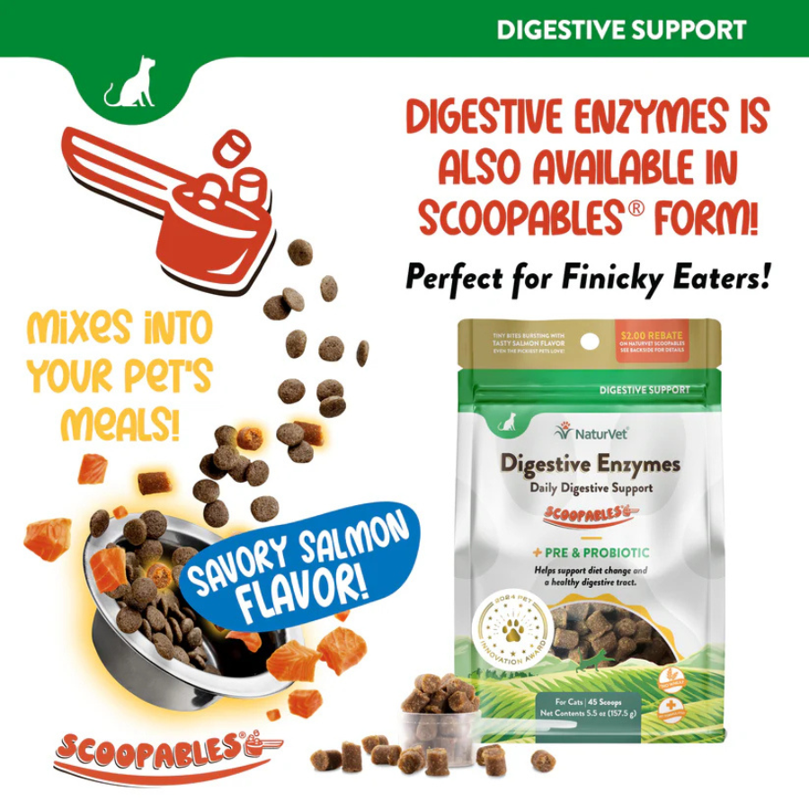 NaturVet Digestive Enzymes with Pre and Probiotics for Cats