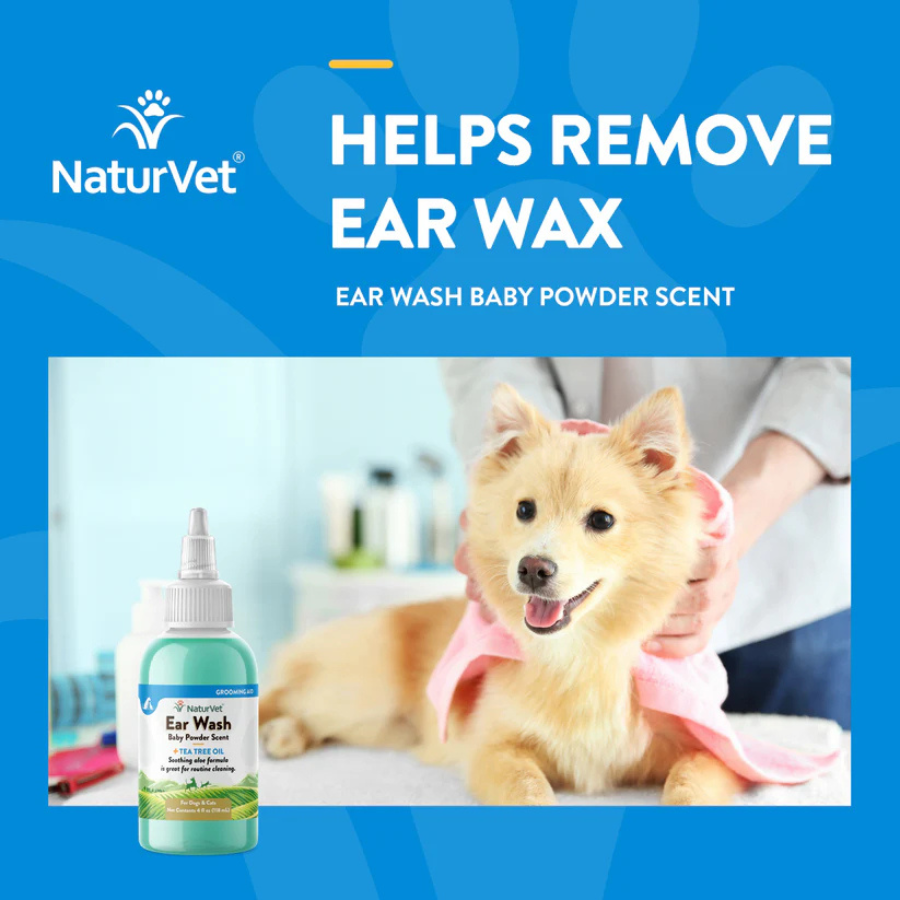 NaturVet Ear Wash with Tea Tree Oil - 8 oz