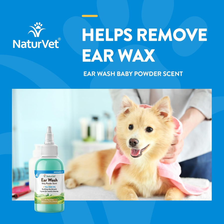 NaturVet Ear Wash with Tea Tree Oil - 4 oz