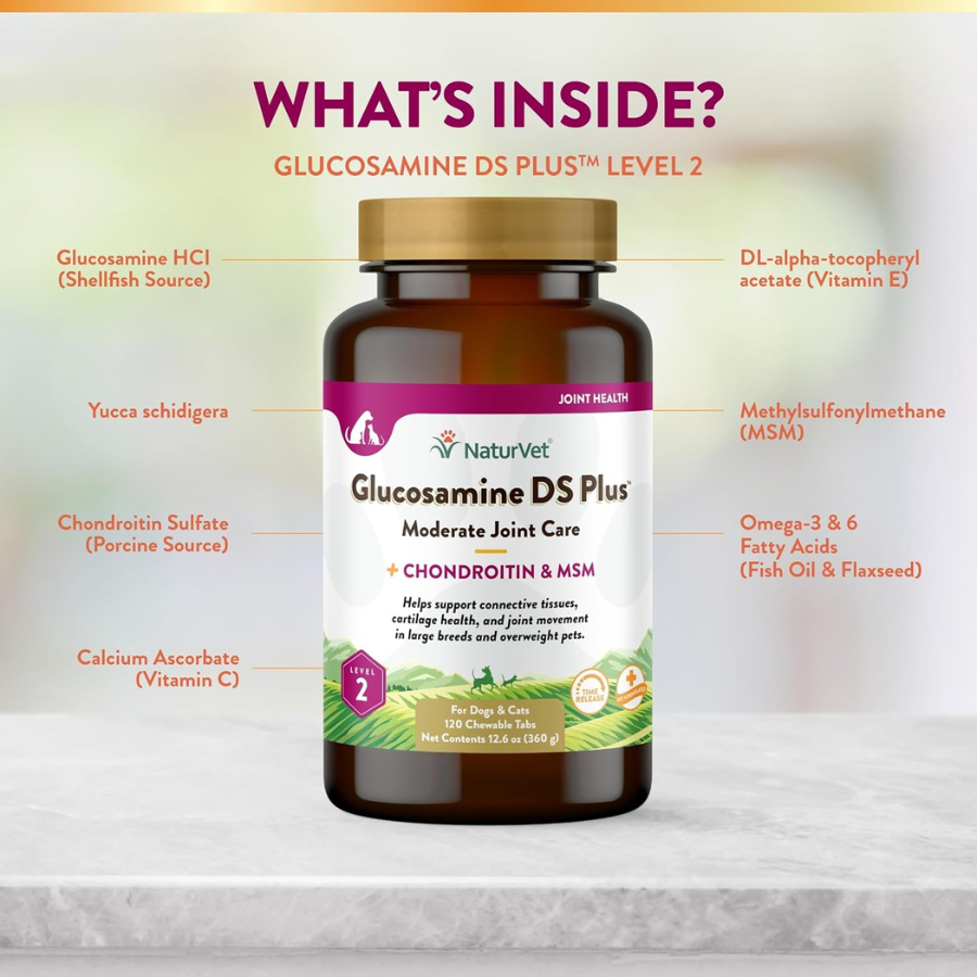 NaturVet Glucosamine DS Plus with MSM - 60 Tabs