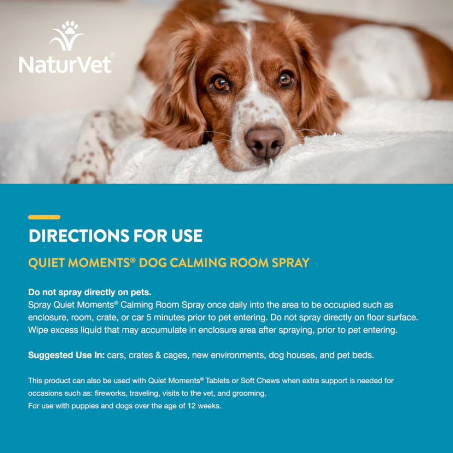 NaturVet Hemp Quiet Moments Spray for Dogs - 8 oz