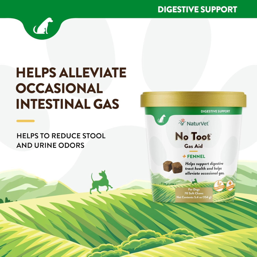 NaturVet No Toot Gas Aid Soft Chews - 70 Chews