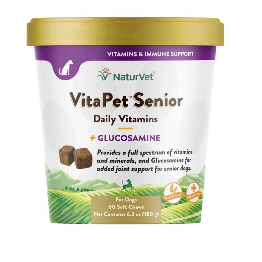 NaturVet Soft Chew VitaPet Daily Vitamin Plus Glucosamine for Seniors - 60 Chews