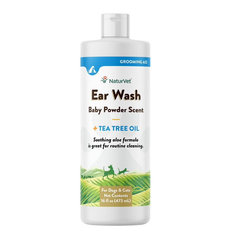 NaturVet Tea Tree Ear Wash with Aloe - 16 oz