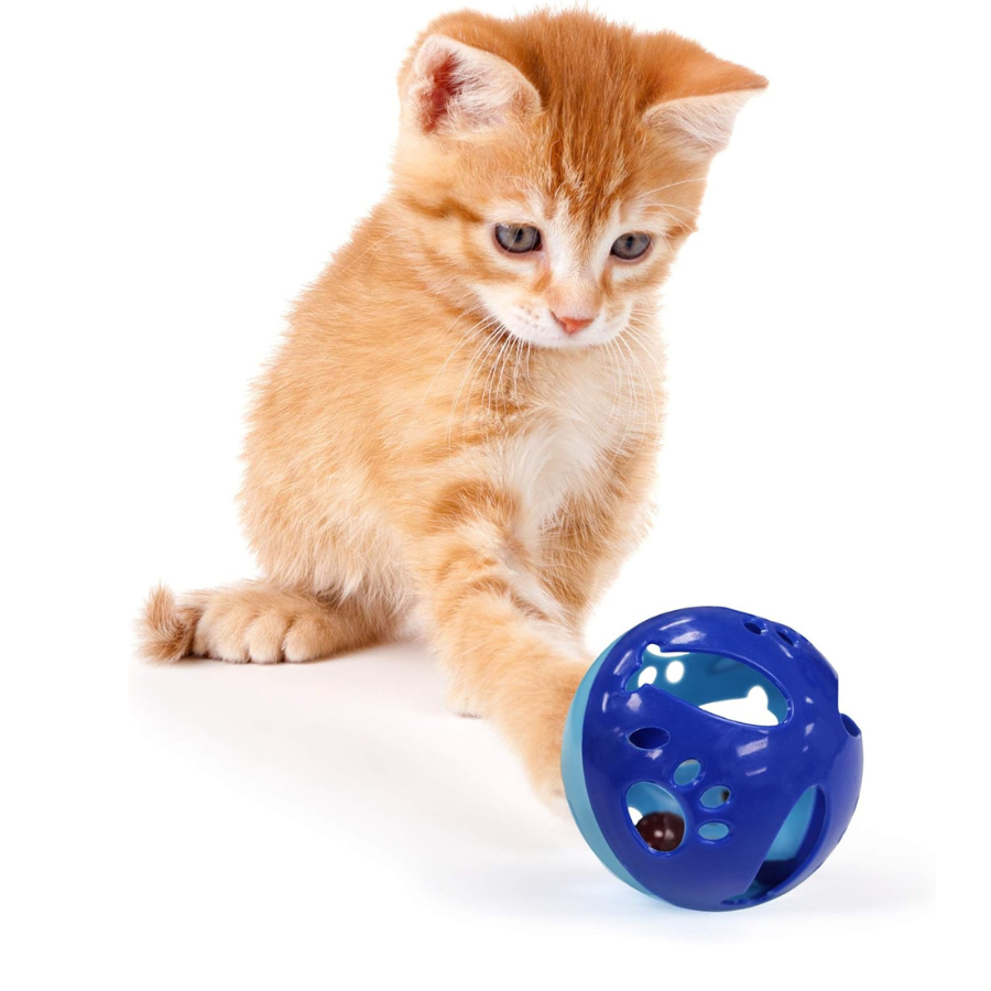 Plastic Ball with Bell Cat Toy - 1 Ball