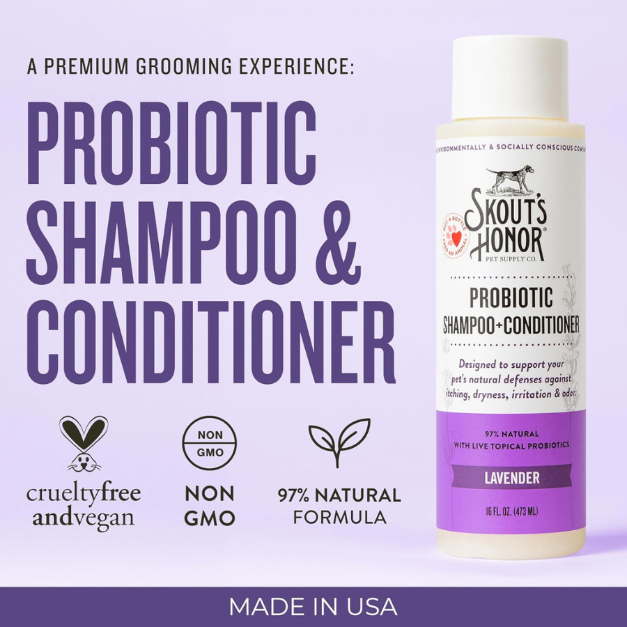 Skout's Honor Probiotic Dog Shampoo & Conditioner (2-In-1) - Lavender