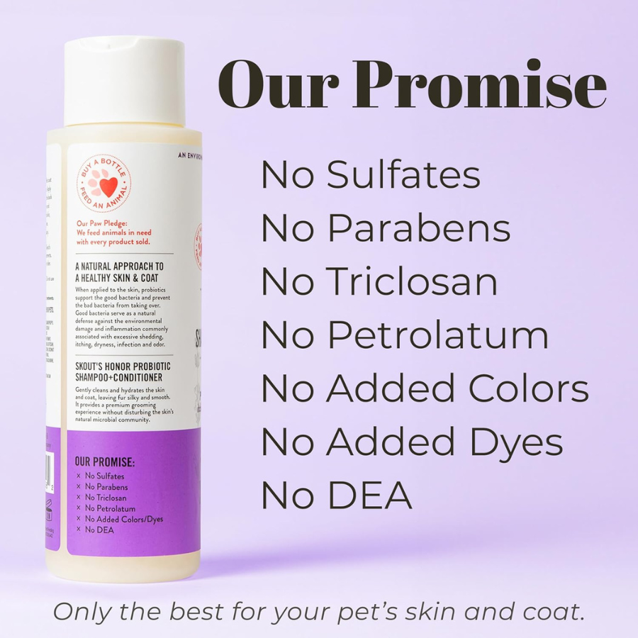 Skout's Honor Probiotic Dog Shampoo & Conditioner (2-In-1) - Lavender