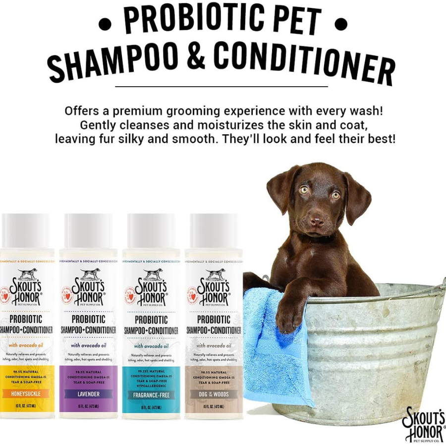 Skout's Honor Probiotic Dog Shampoo & Conditioner (2-In-1) - Honeysuckle