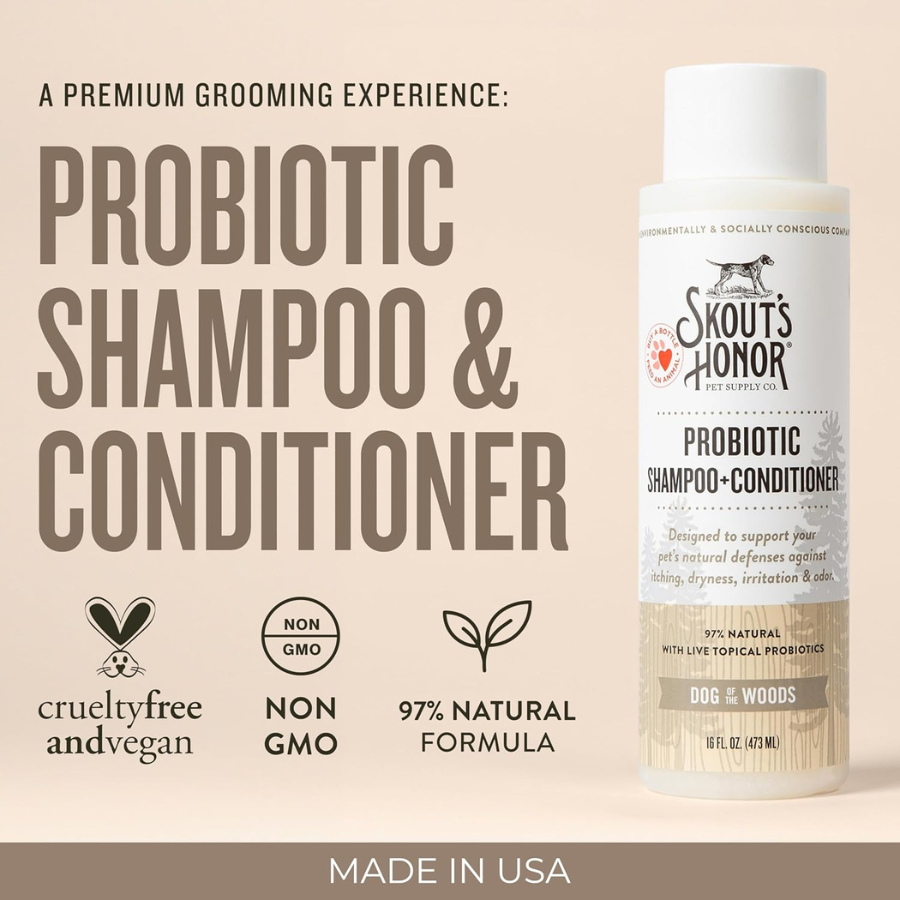 Skout's Honor Probiotic Shampoo and Conditioner - Dog of the Woods Scent (Sandalwood/Vanilla)