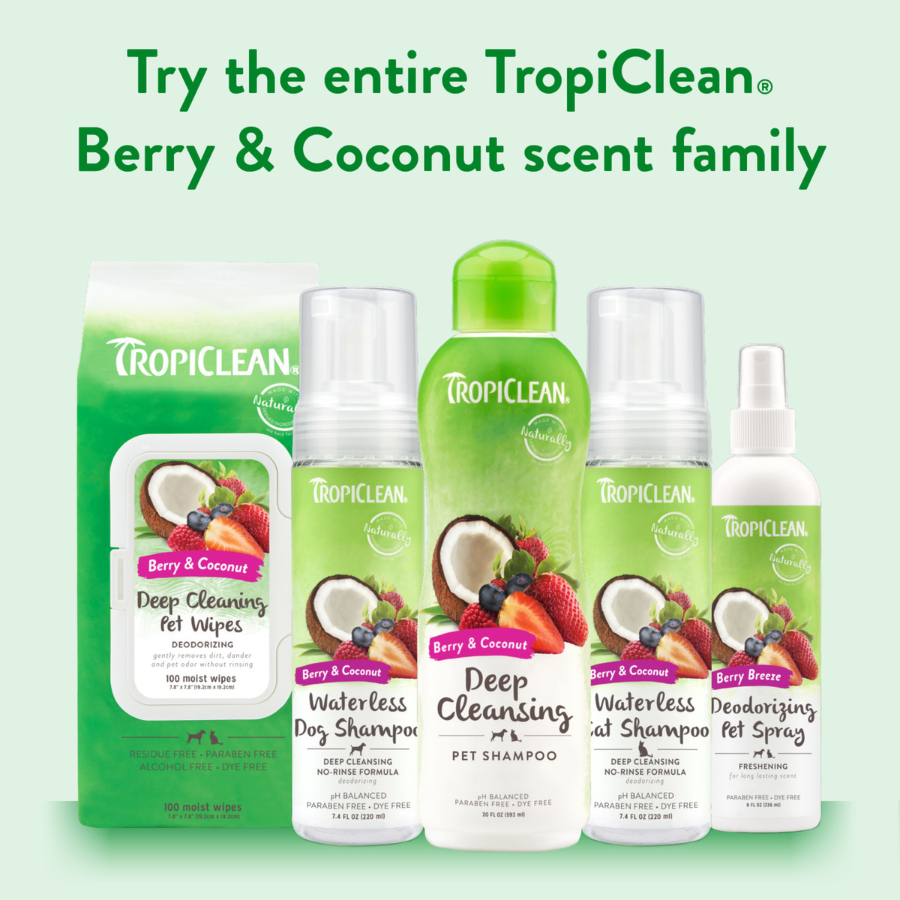 TropiClean Deep Cleaning Wipes Berry and Coconut - 100 Pack