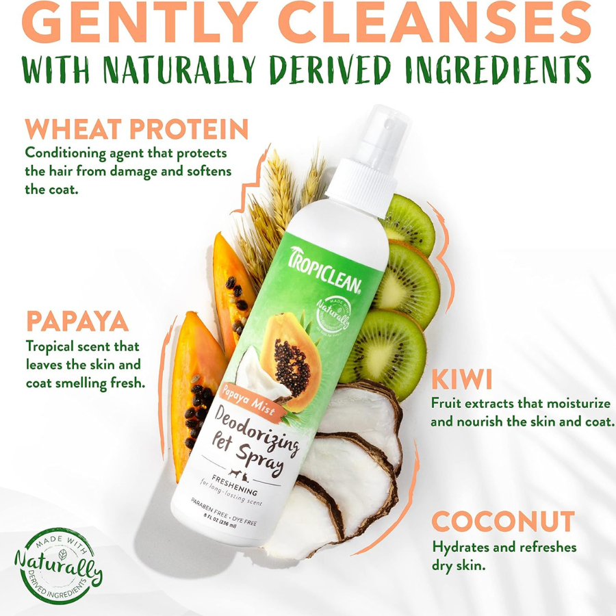 TropiClean Deodorizing Spray Papaya Mist - 8 oz