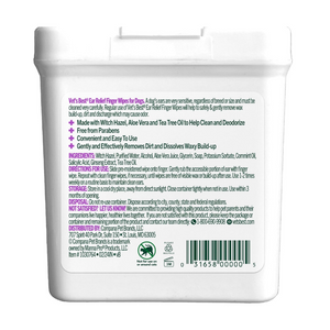 Vet's Best Ear Relief Finger Wipes - 50 Count