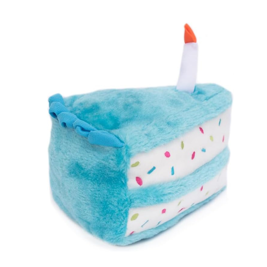 ZippyPaws Birthday Cake Squeaker Toy Blue