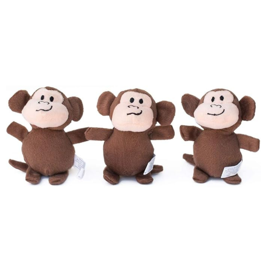 ZippyPaws Miniz Monkeys 3 Pack