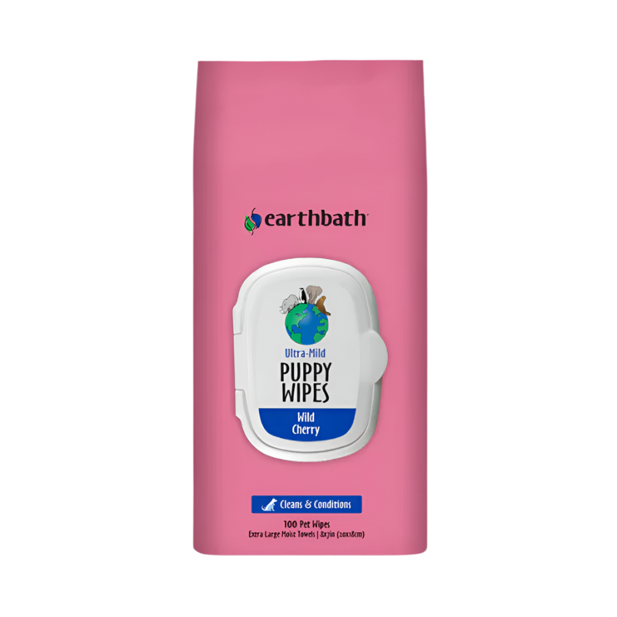 earthbath Wild Cherry Travel Wipes for Puppies - 28 Wipes
