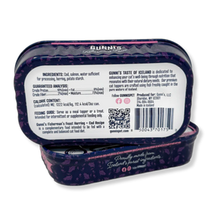 Gunnis Pet Herring and Cod Food Topper for Cats - 3 oz