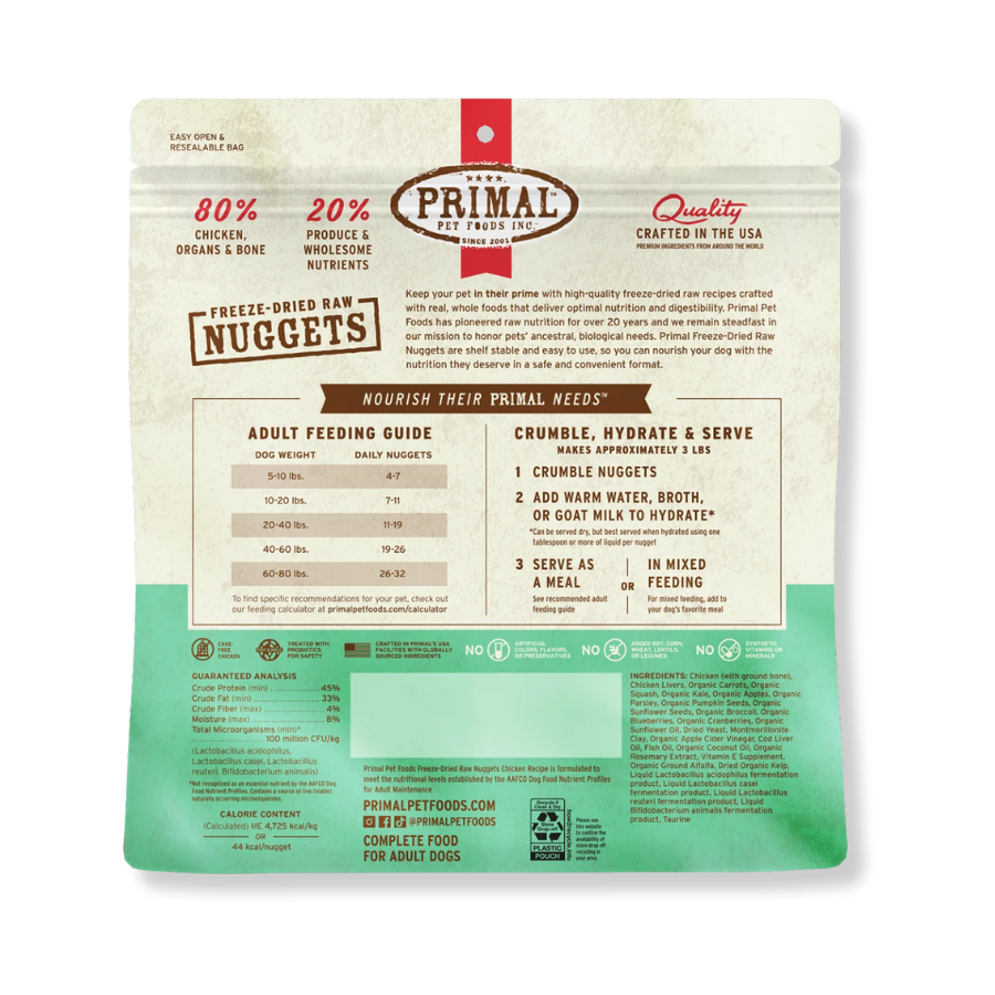 Primal Pet Foods Freeze-Dried Chicken for Dogs