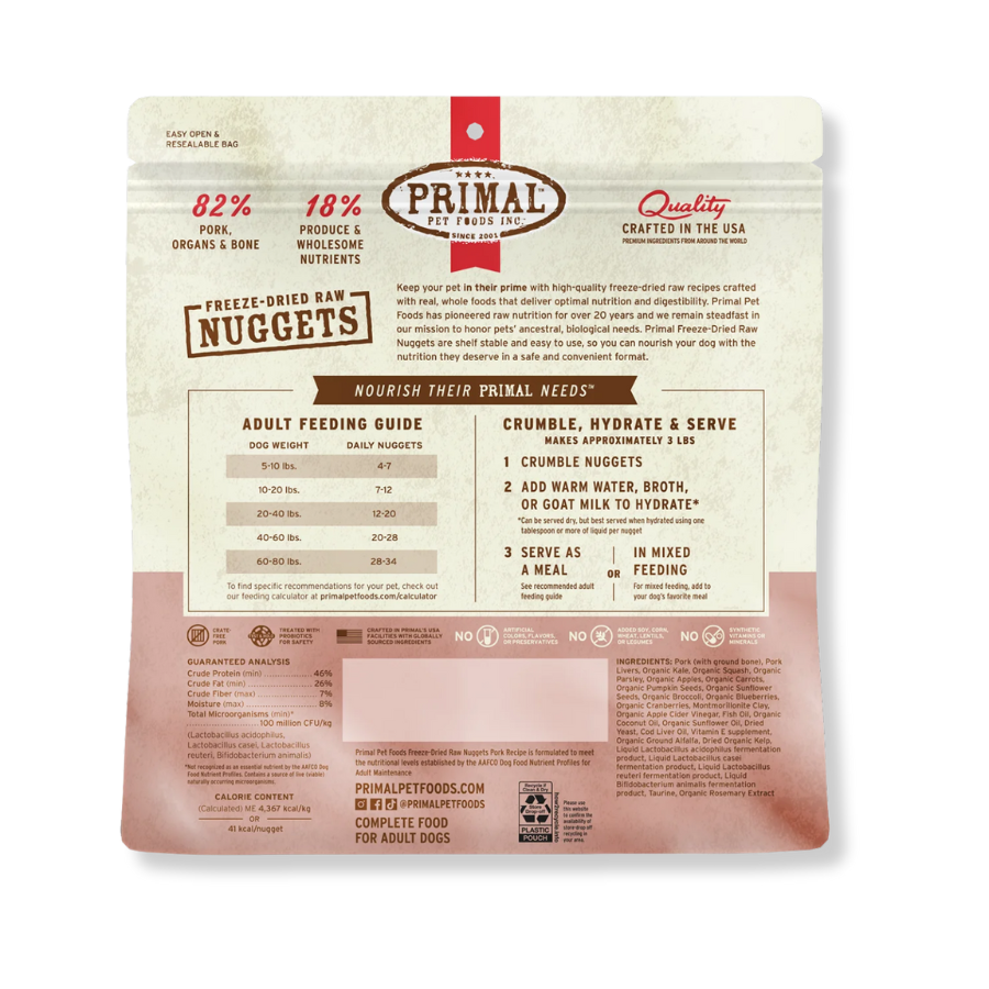 Primal Pet Foods Freeze-Dried Pork for Dogs