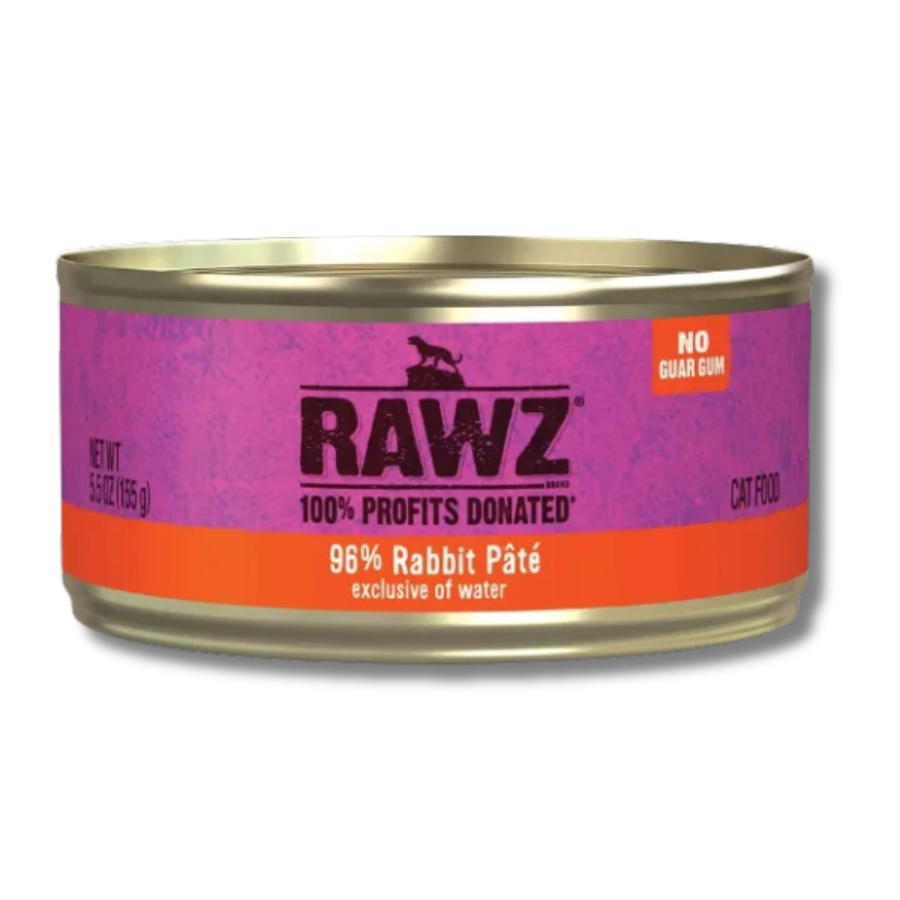 RAWZ 96% Rabbit Pate for Cats - 5.5 oz (24 Cans)