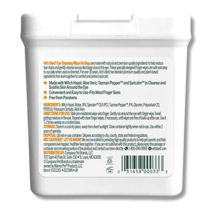 Vet's Best Eye Cleansing Wipes - 50 Count