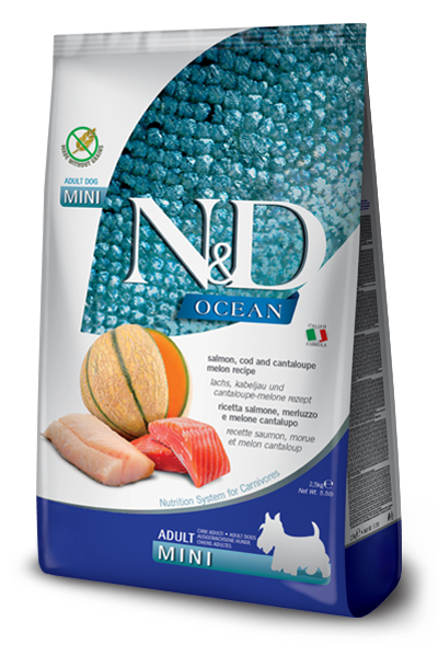 Farmina N and D Ocean Cod, Salmon, Cantaloupe Mini Dog Food - 5.5 lbs