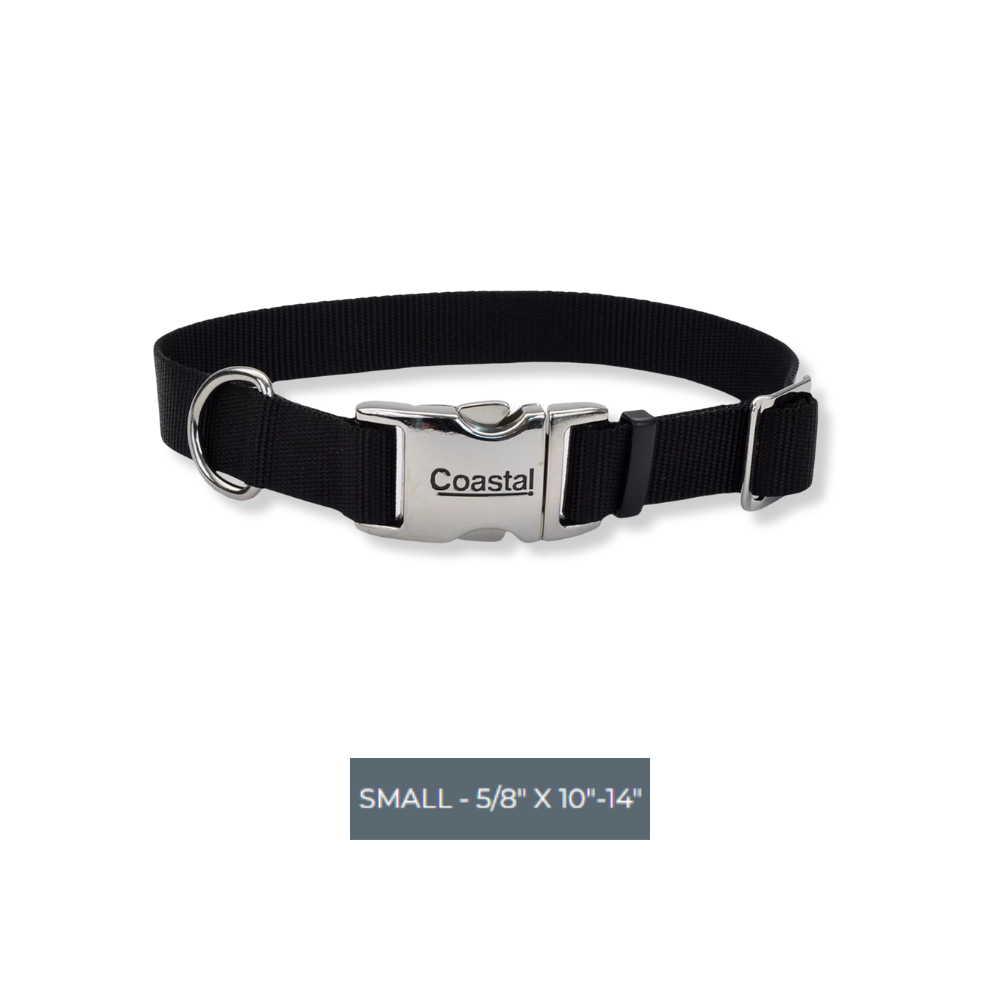 Coastal Titan Nylon Collar with Metal Buckle - Black