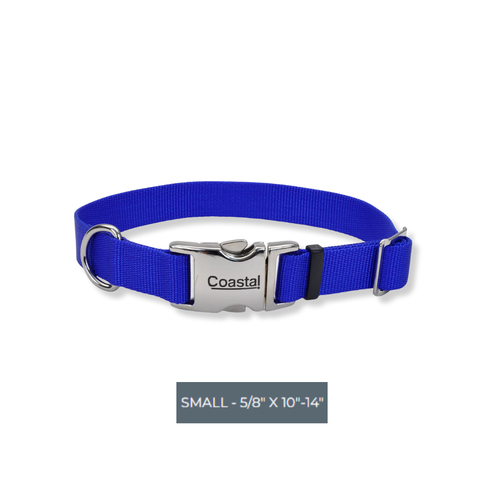 Coastal Titan Nylon Collar with Metal Buckle - Blue
