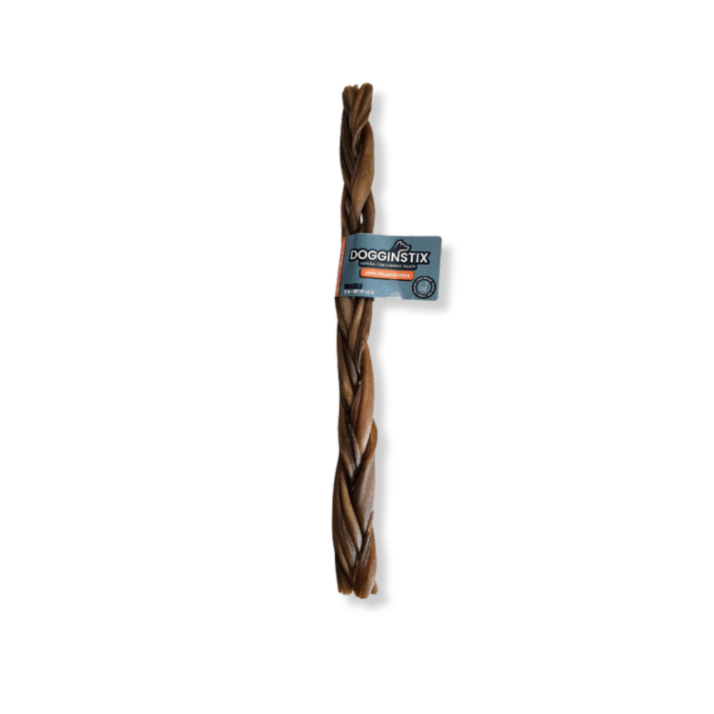 DogginStix Braided Lamb Collagen - 24"