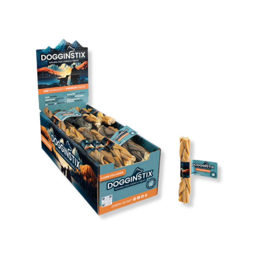 DogginStix Braided Lamb Collagen - 6"