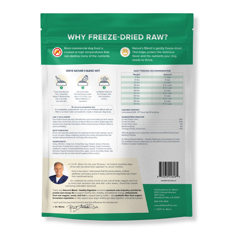 Dr. Marty Nature's Blend Freeze-Dried Raw - Healthy Digestion