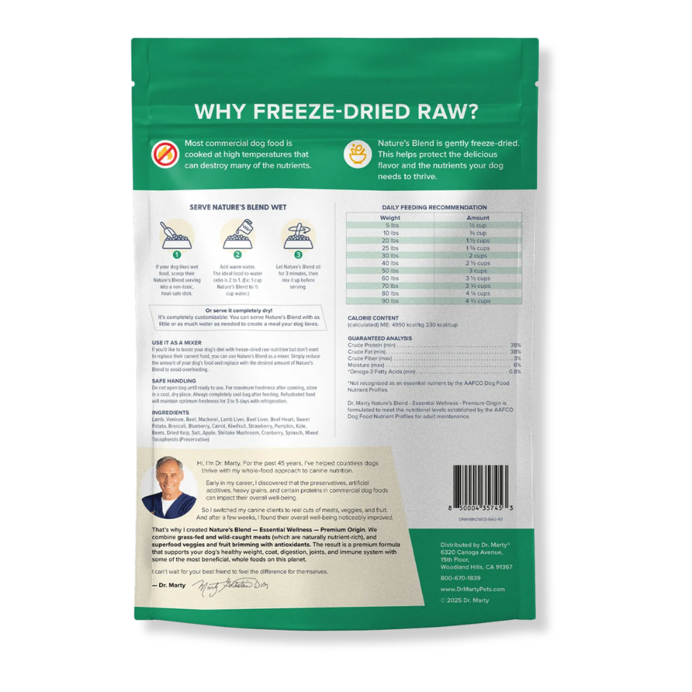 Dr. Marty Nature's Blend Essential Wellness Freeze-Dried Raw - Premium Origin