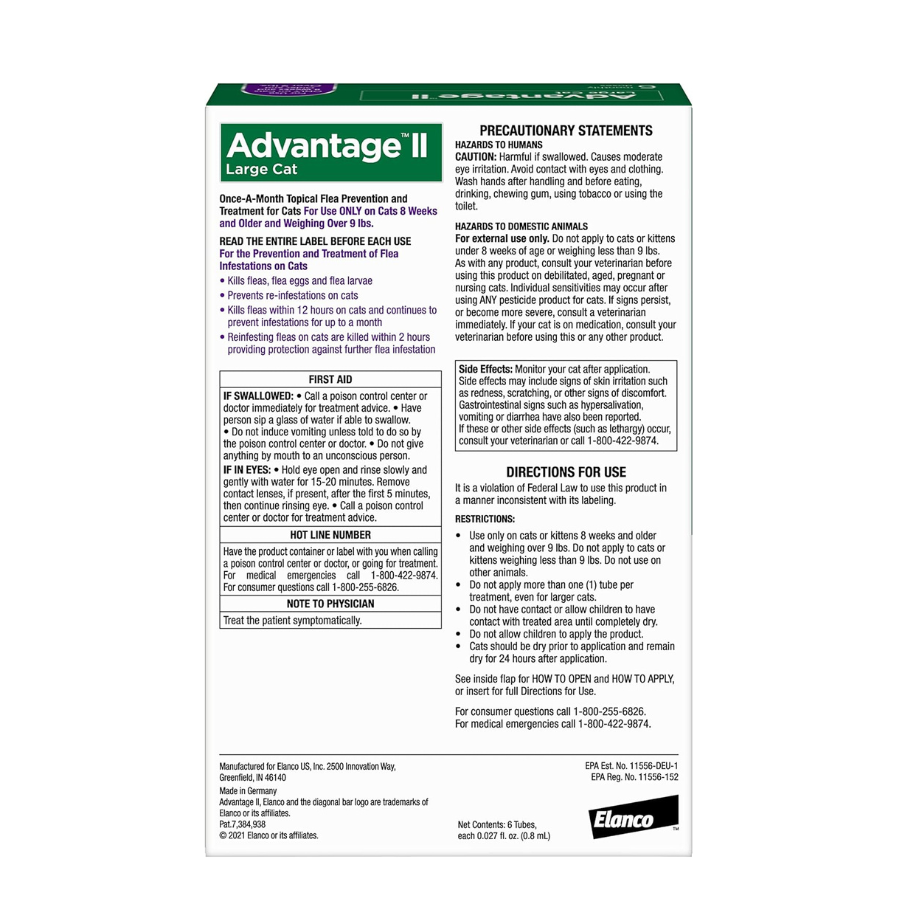 Elanco Advantage II Flea Treatment for Cats - 4 kg and over