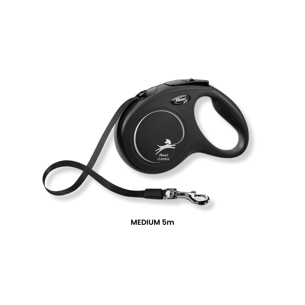 Flexi Classic Tape Leash - 5 Metres Black