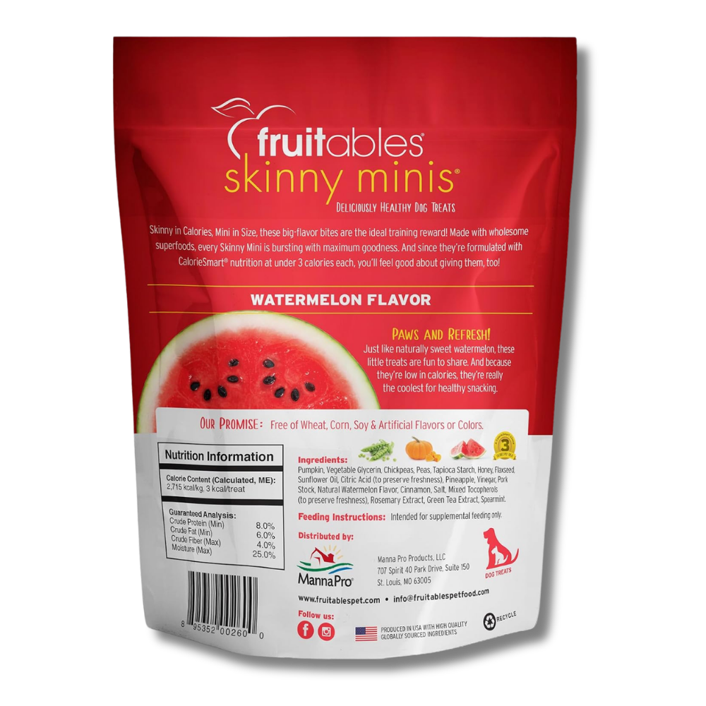Fruitables Skinny Minis Watermelon Chewy Dog Treats - 5 oz