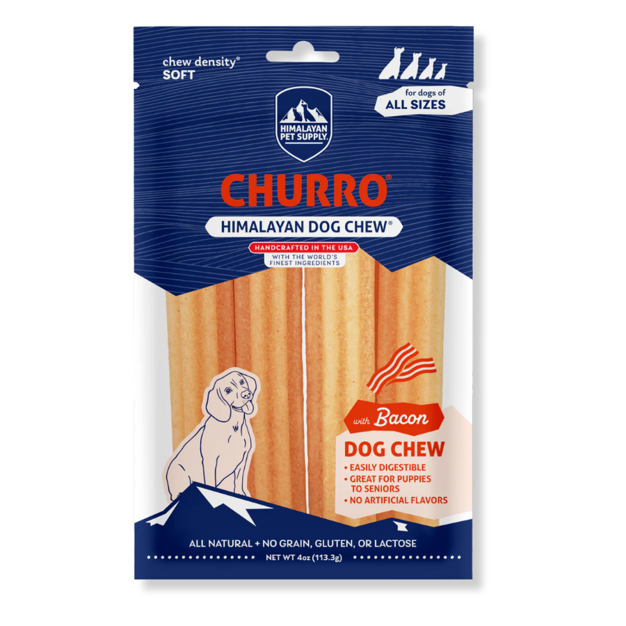 Himalayan Pet Supply Churro Bacon Yak Dog Chew - 4 Pack