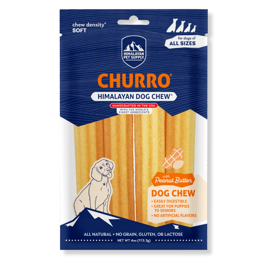 Himalayan Pet Supply Churro Peanut Butter Yak Dog Chew - 4 Pack
