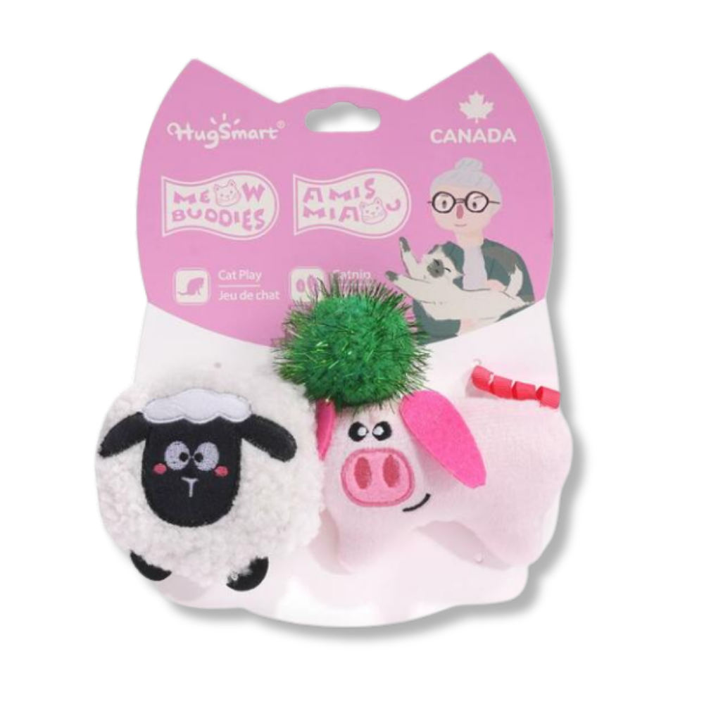 HugSmart Meow Buddies Sheep and Pig Cat Toys
