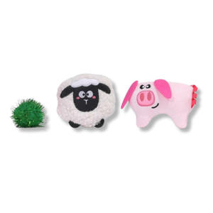 HugSmart Meow Buddies Sheep and Pig Cat Toys